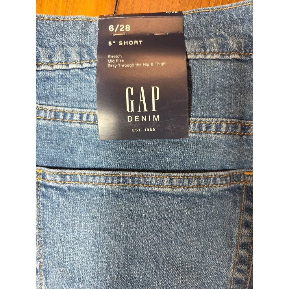 Gap Denim Shorts Stretch Women 6/28 Medium Wash Blue ‎ 5